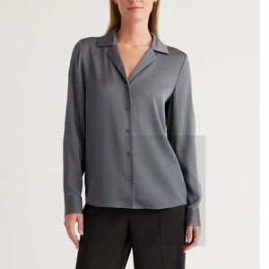 QUINCE - Washable Stretch Silk Notch Collar Blouse - XL - NWT